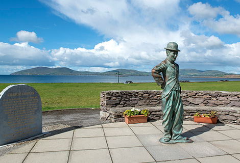 Travel the Scenic Famous Ring of Kerry, stop off at Charlie Chaplin Waterville - Southwest Ireland Kerry Knitting Retreat