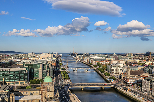 Drone view Dublin