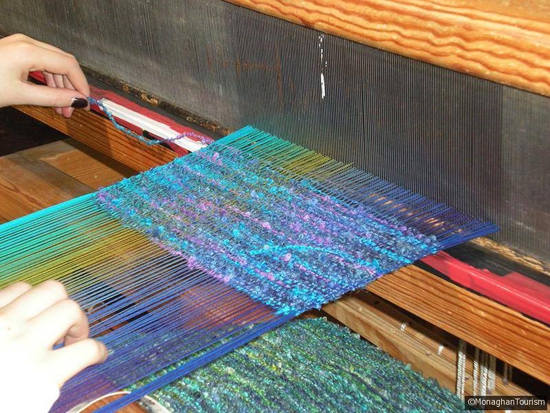 Weaving on a loom multi colours