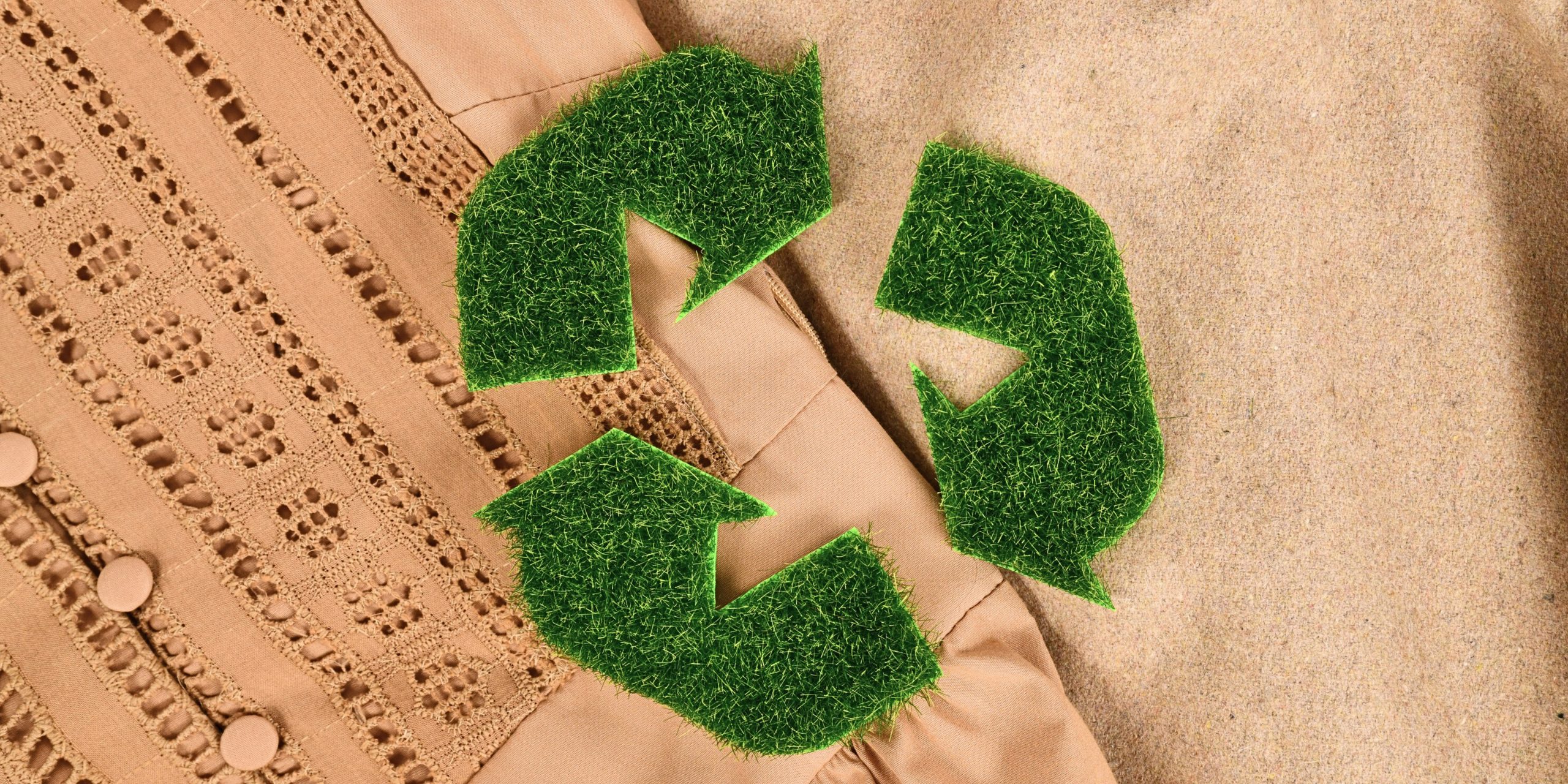 Recycling logo made out of grass