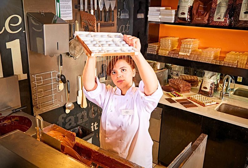 Woman working in York Chocolate Story