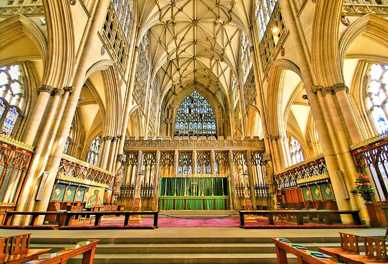 Stained glass windows in york minster