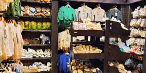 Aran sweaters on hangers