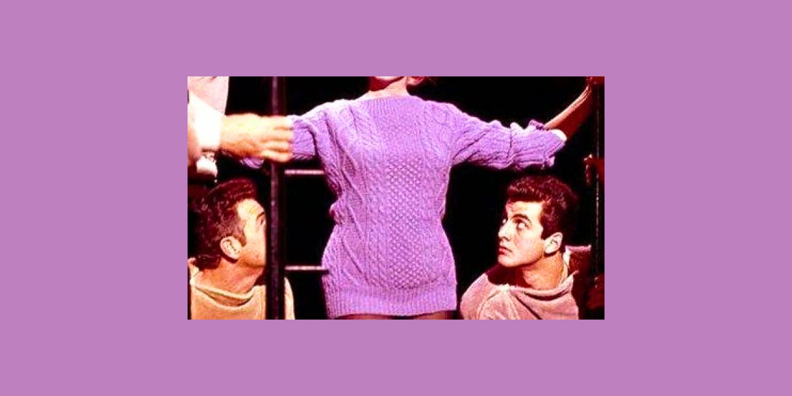 Famous purple knit from the music video