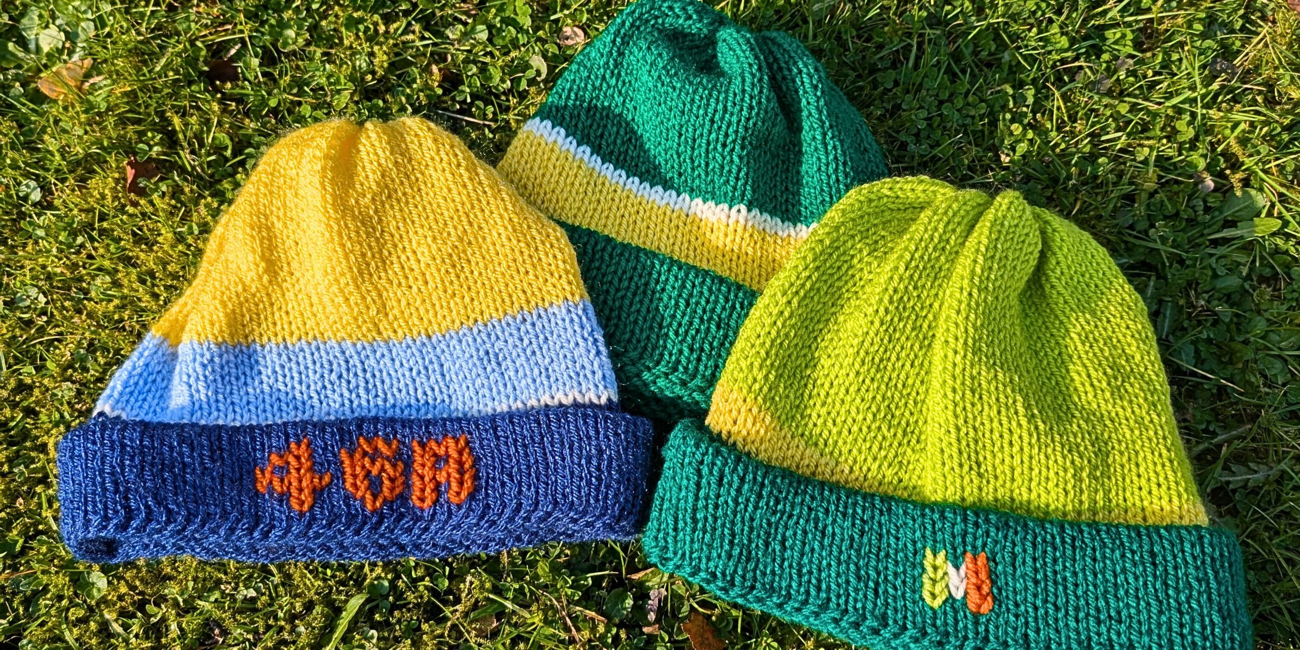 Colourful handmade knitwear that Siobhán made