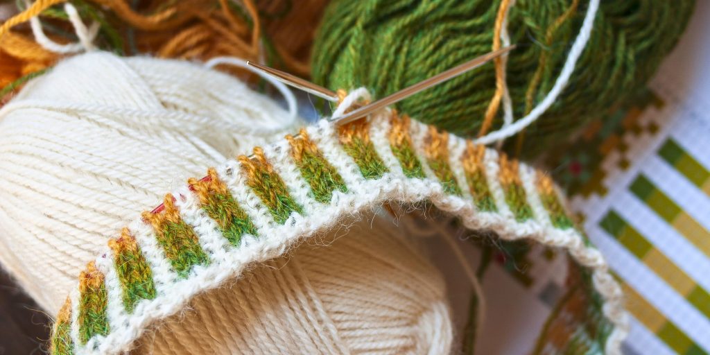 knitting needles and knitting 