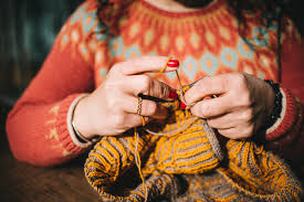 Woman knitting