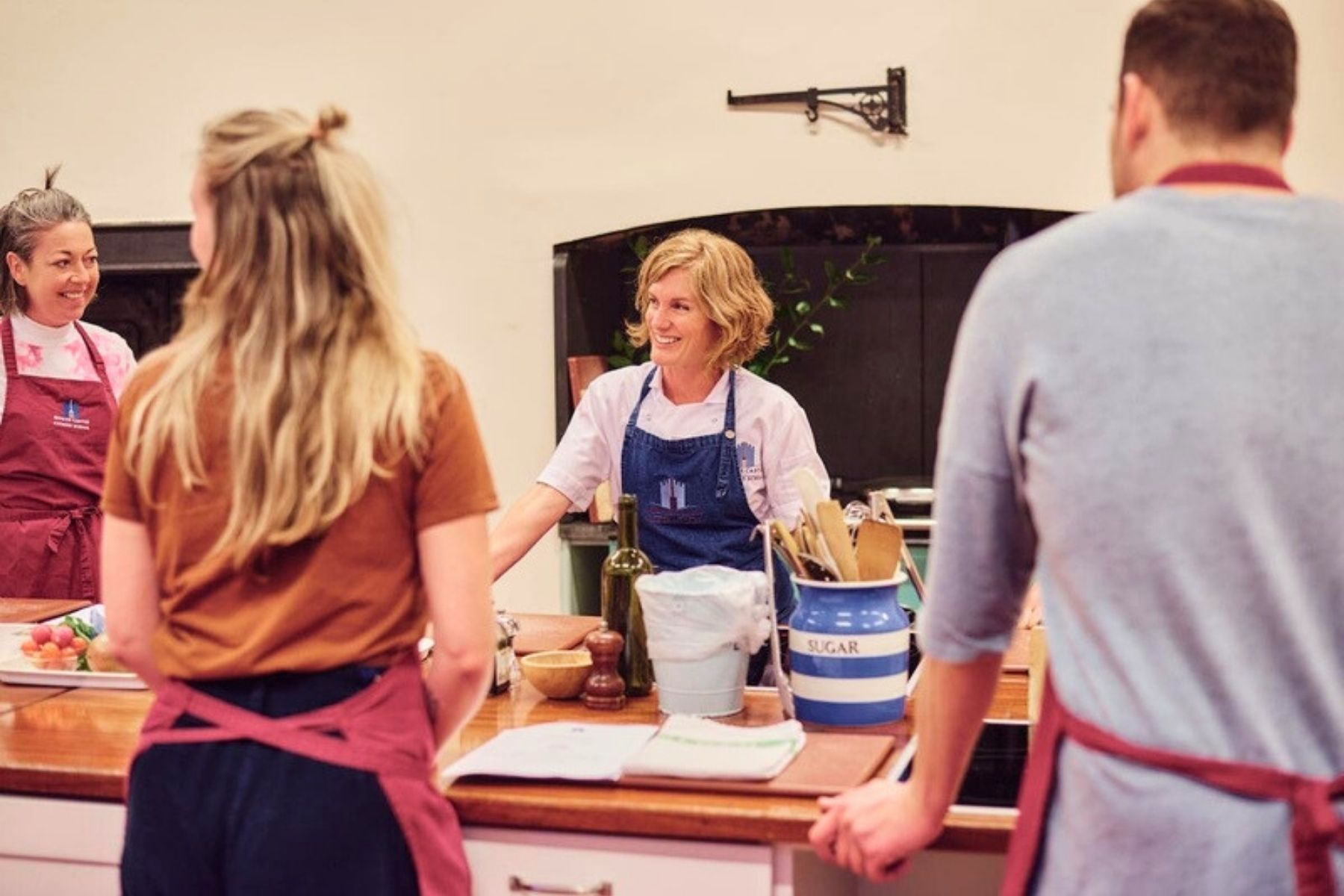 Cookery Class in progress people laughing