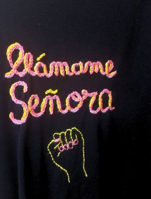 Embroidery on a black background